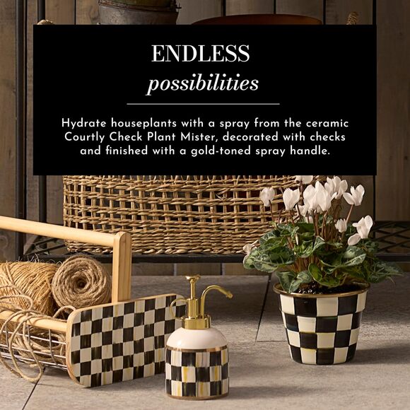 Brand New Mackenzie Childs Courtly Check Plant Mister - Picture 3 of 5